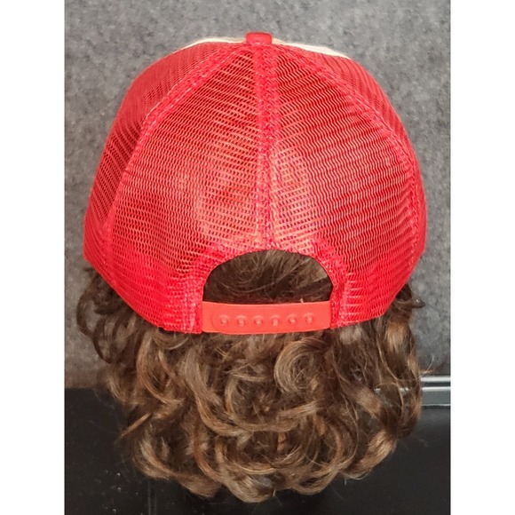 Vintage Tunis Air Cargo Reynolds Trucker Hat Cap Red White Airline Casual Arabic - Picture 2 of 8